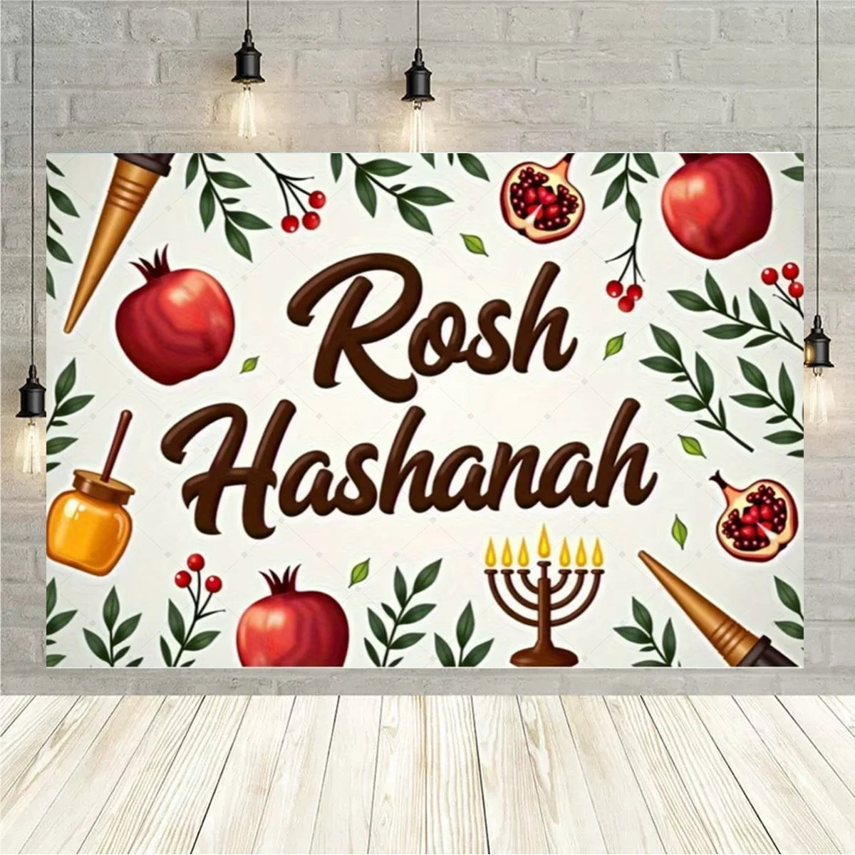 Happy Rosh Hashanah Backdrop Jewish New Year
