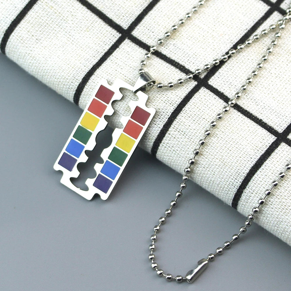 LGBTQ Rainbow Puzzle Couple Necklace