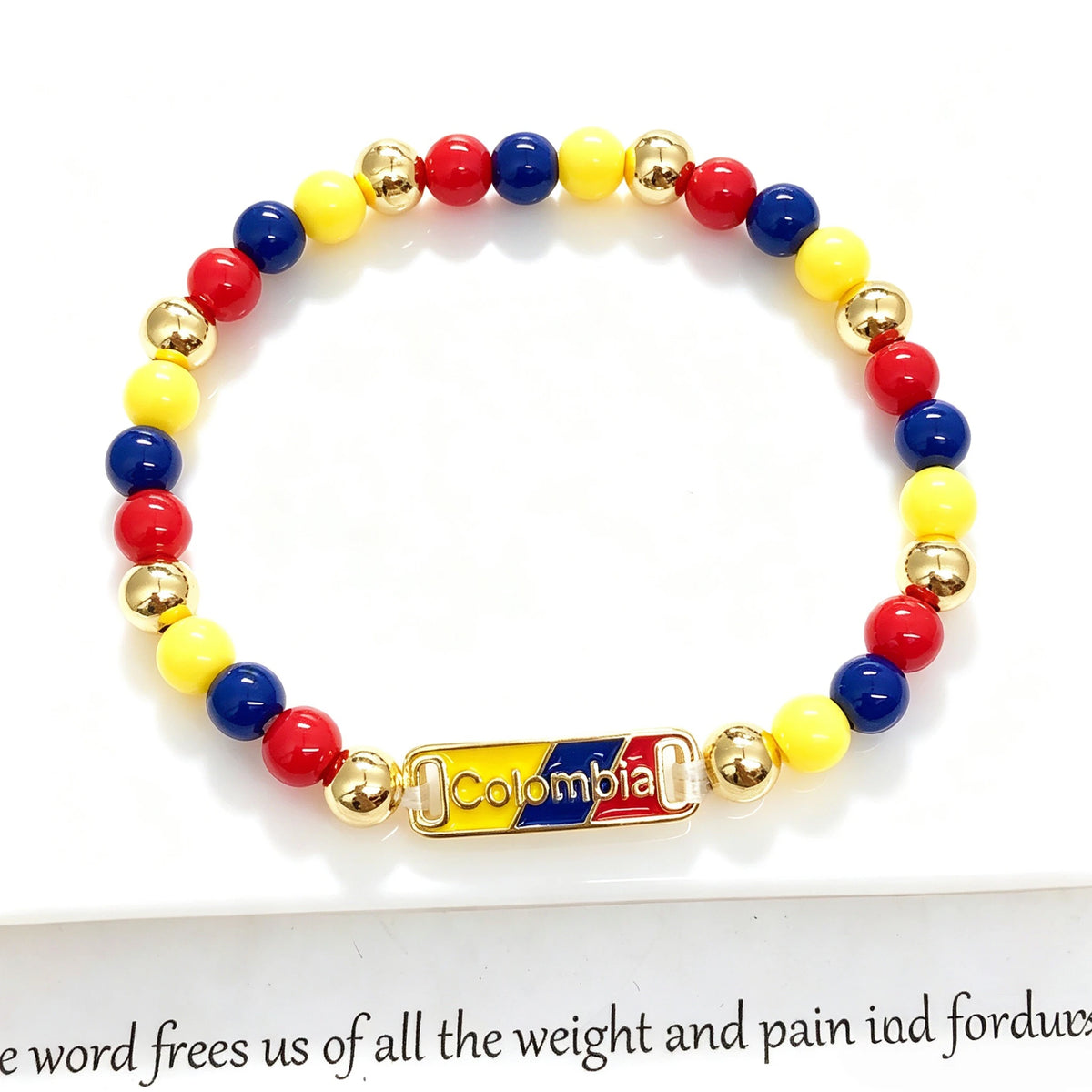 Classic Enamel Art Venezuelan Colombian Flag Bracelet