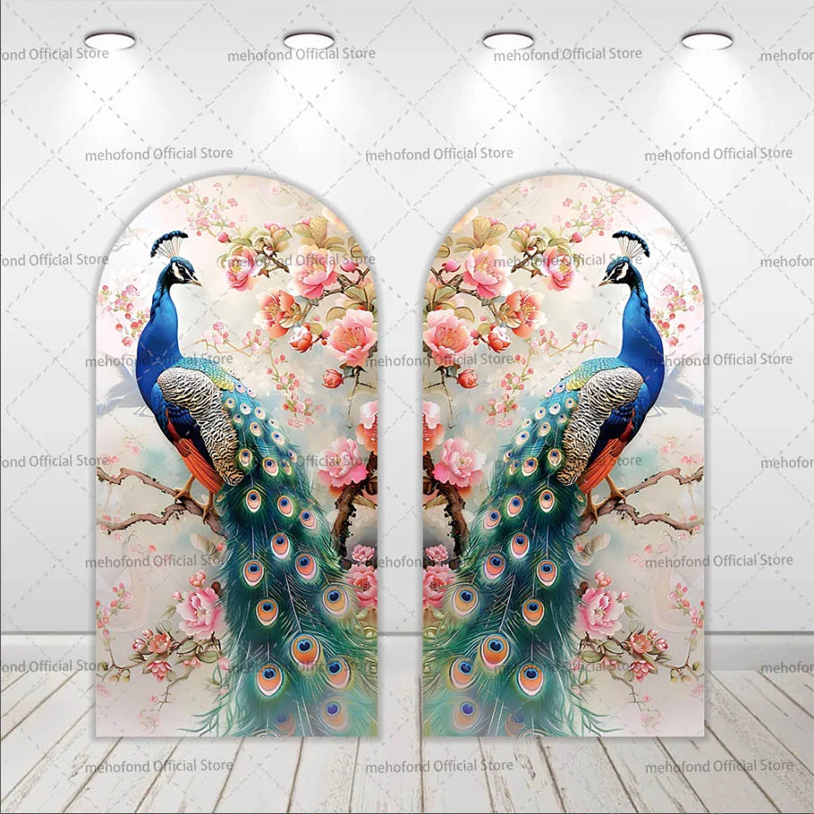 Peacock Floral wall Decor Backdrop