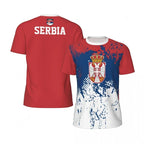 Fashion Serbia Flag Graphic Football T Shirts