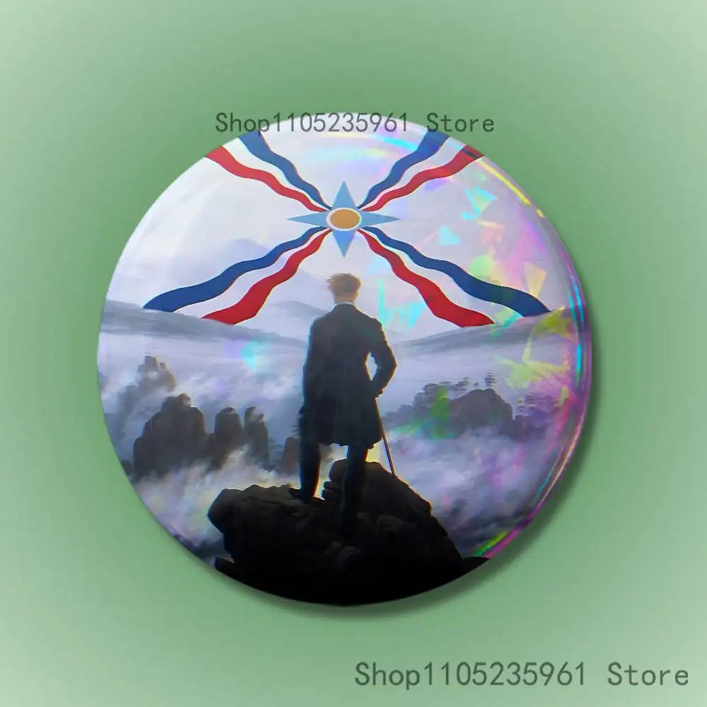 Assyrian Colossal Lamassu Flag Custom Badges