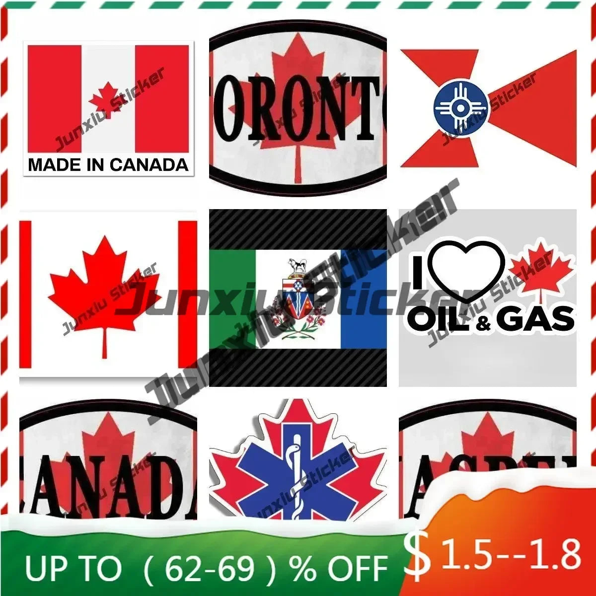 Canada Flag Sticker Maple Leaf Shaped Canadian Love Native Tablet Flag Vinyl Decal Sticker for Cars Laptop Phone Walls Windows