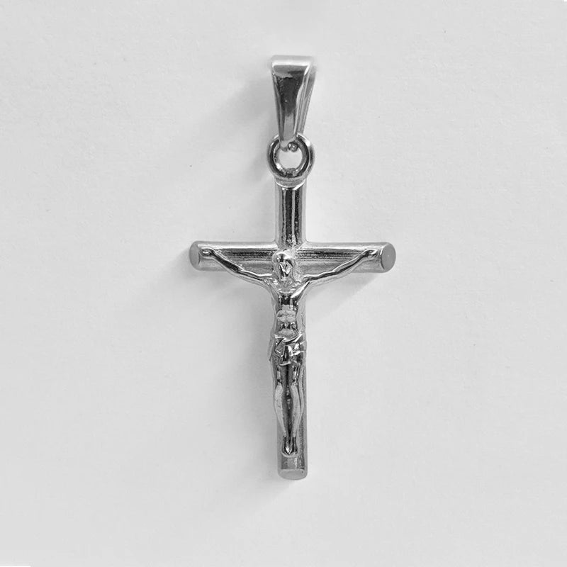 Jesus Cross 18k Gold Plated Stainless Steel Pendant Necklace