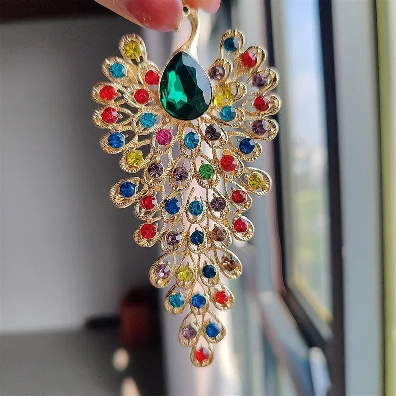 women fashion peacock brooch pins