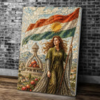 Kurdish Flag Map Poster