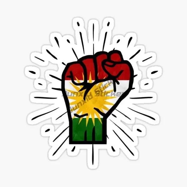 ملصقات شعار خريطة علم كردستان للسيارات والشاحنات والدراجات الهوائية والنارية والخوذات للطرق الوعرة وملحقات الملصقات الجدارية مقاسات قابلة للتخصيص