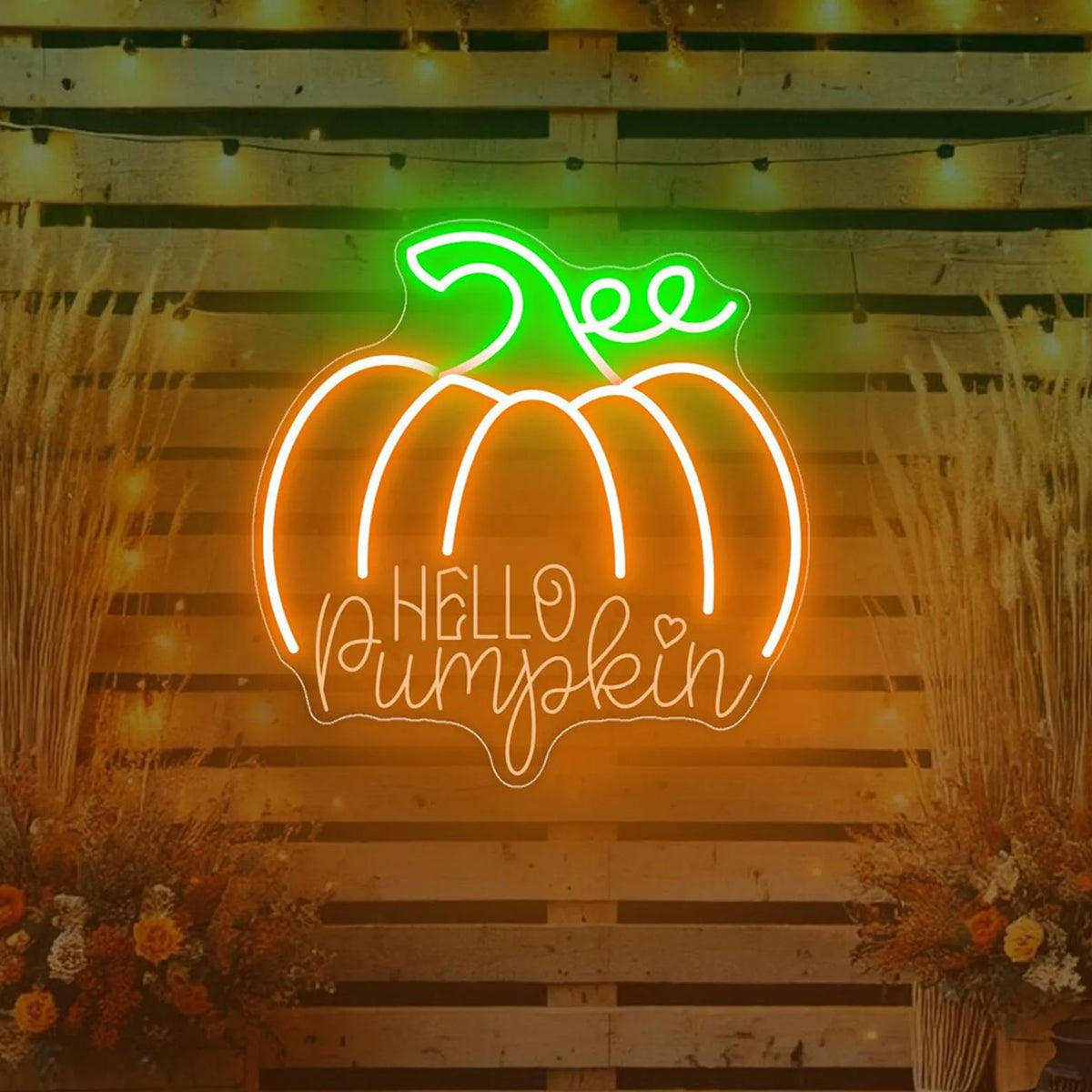 Hello Pumpkin Neon Sign Wall Decor