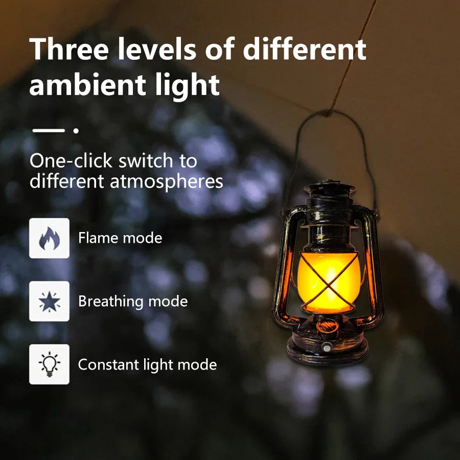 Retro Portable LED Horse Lantern Lamp Rechargeable