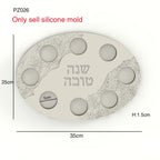 Silicone Mold For Oval Rosh Hashanah Jewish New Year