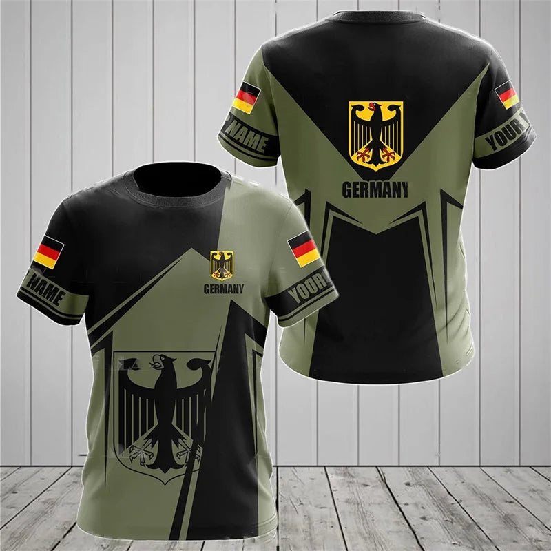 Men's German flag pattern short-sleeved shirt