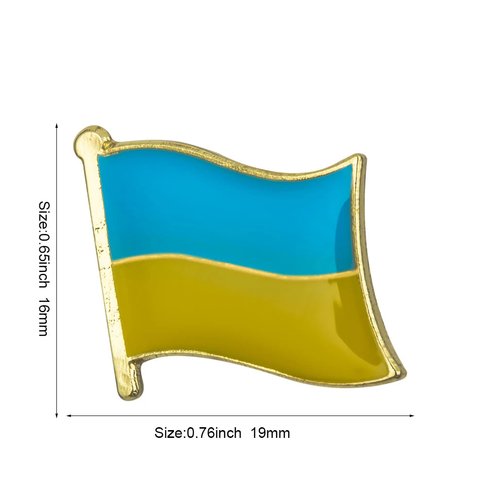 Ukraine Flag Badge with Other Countries