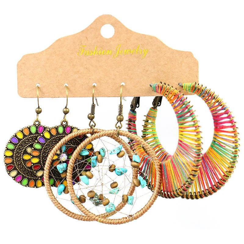 Vintage Ethnic Dangle Hanging Drop Earrings