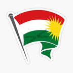 Kurdistan Map National Flag and Emblem Sticker