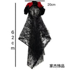 1PCS Black Veil Rose Flower Headband Day of The Dead Party