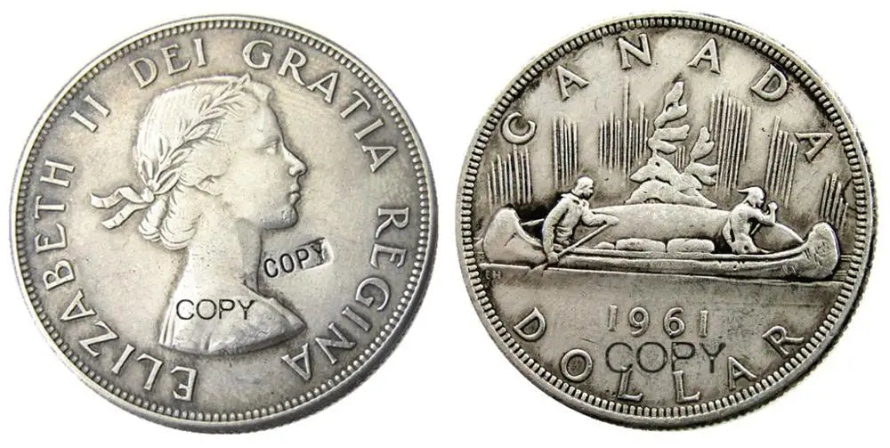 Canada 1 Dollar A Set Of (1953-1966)12pcs ELIZABETH II DEI GRATIA REGINA (1st portrait) Canadian Dollar Silver Plated Copy Coins