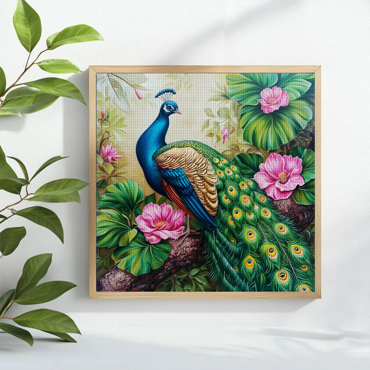 Peacock Stamped Cross Stitch