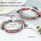 12Pcs/set Woven Bracelet Ethnic Rainbow Friendship Bracelet