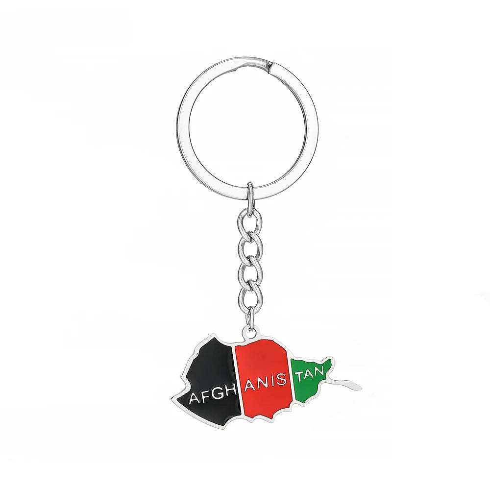 Afghanistan Map Flag Key Chain
