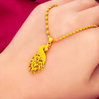 24K Gold Peacock Pendant Necklace – AU999