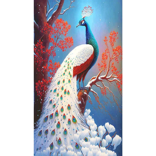 Color Peacock Scenery Diamond Painting Kit
