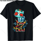 Cute Sugar Skull Cat Dia De Los Muertos Day of The Dead T-Shirt Mexican