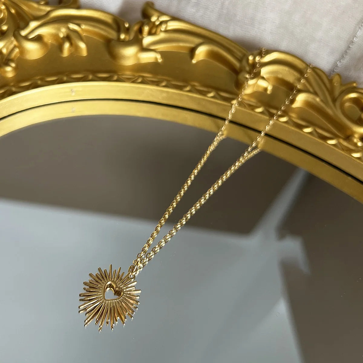 Stainless Steel Crystal Sunflower Necklace