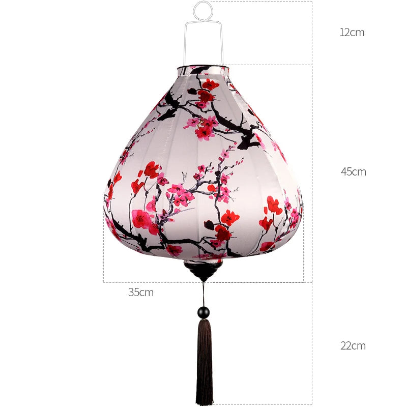Chinese Silk Ancient Style Floral Hanging Lantern