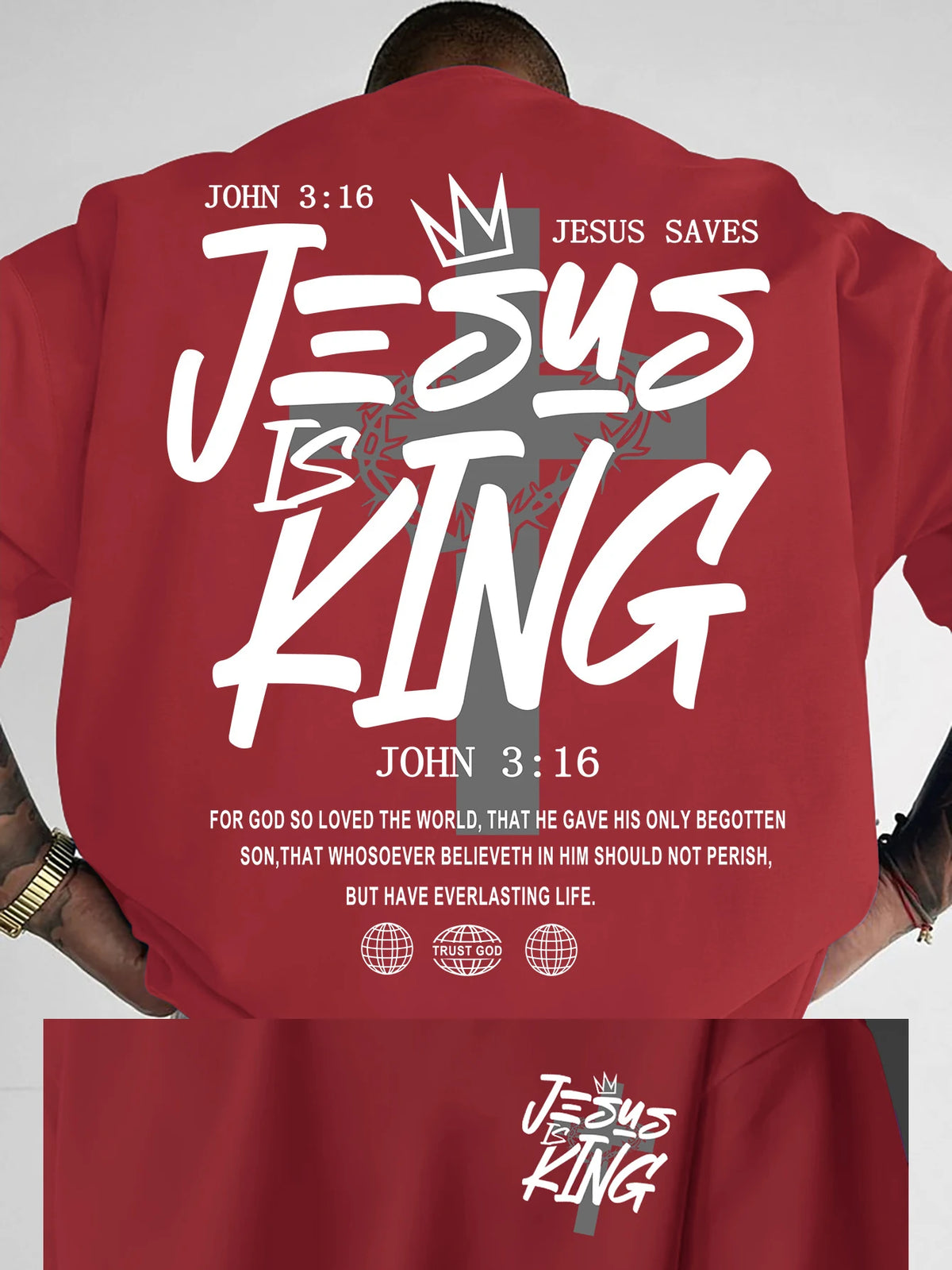Vintage Jesus Is King Graphic T Shirt