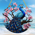 Colorful Peacock Sun Catcher-Indoor/Outdoor