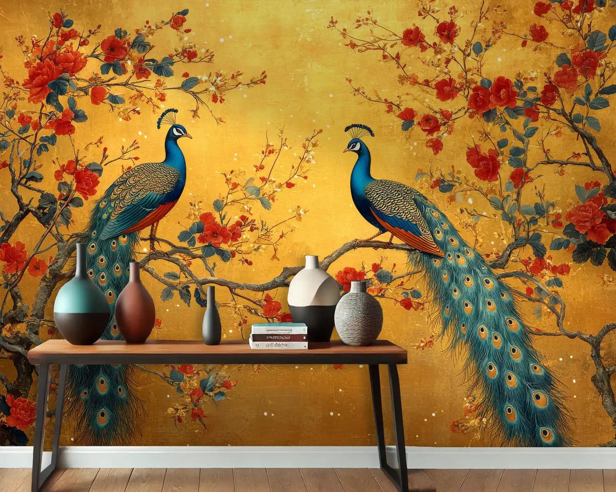 Peacock Mural Wallpaper