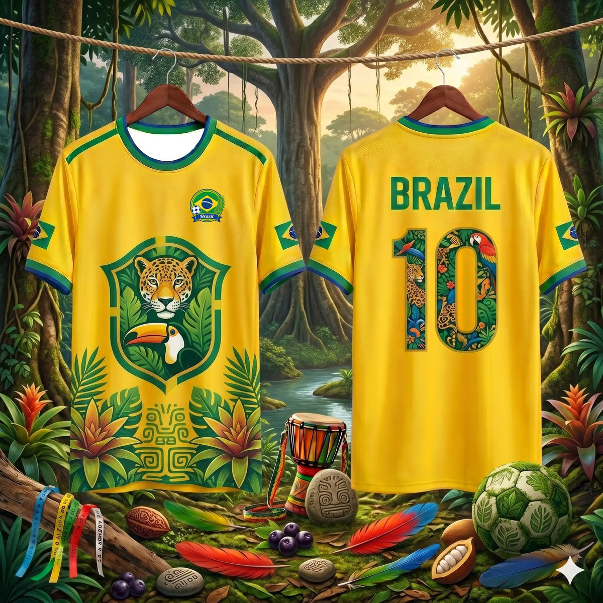 Brazil Football Jersey Breathable Tee