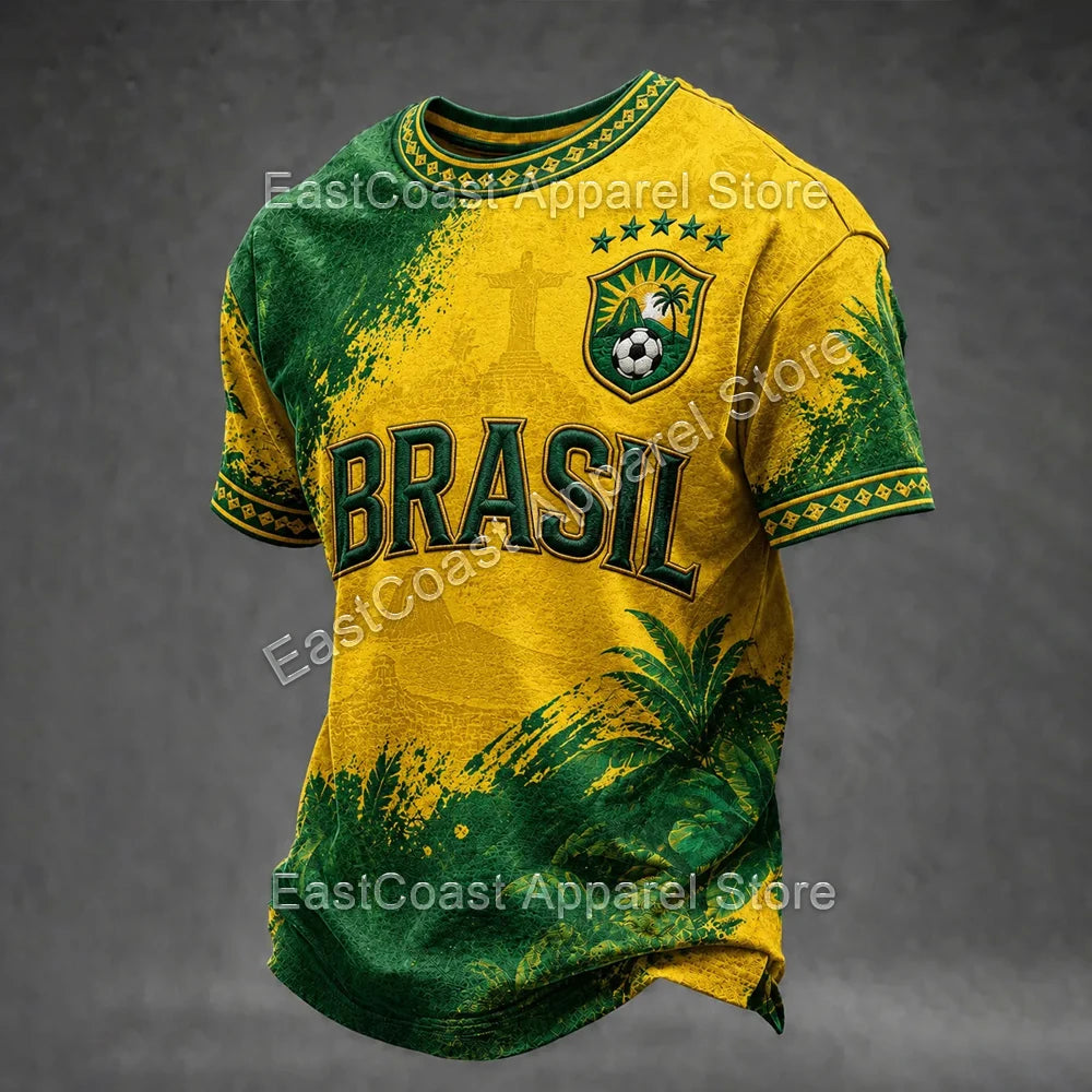 Brazil Flag Retro Soccer Jersey