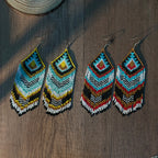 Bohemian Style Geometric Tassel Earrings Tribal Style