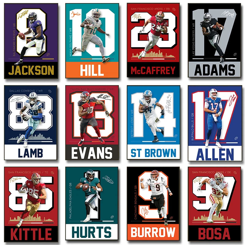 Famous Sports American Football Poster  NFL stars