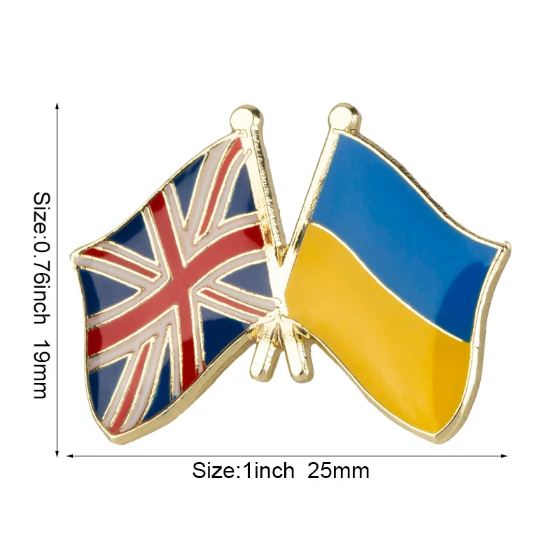 Ukraine Flag Badge with Other Countries
