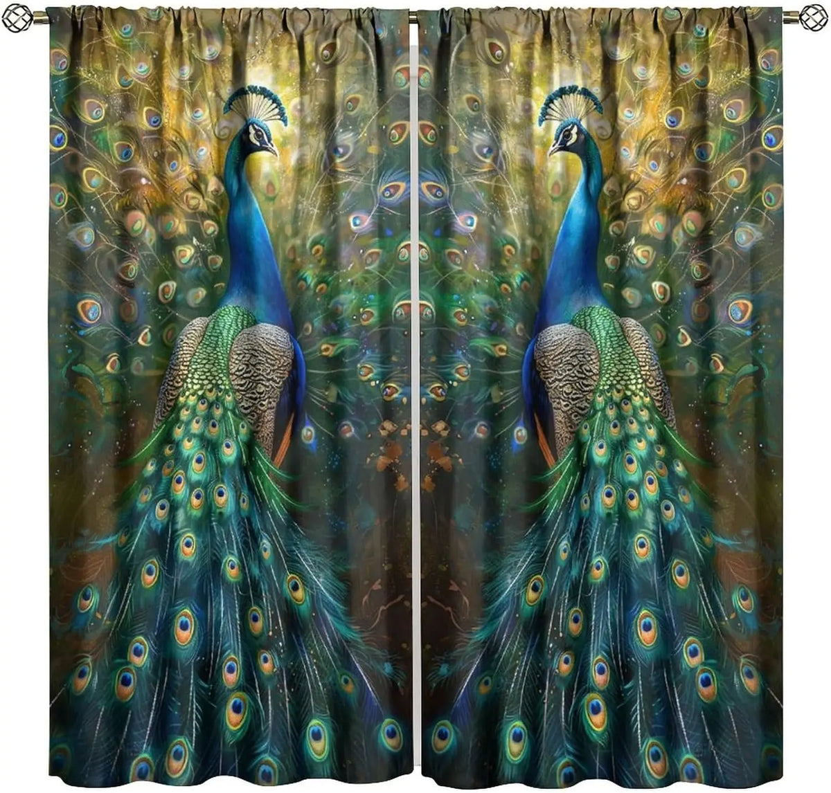 Peacock Curtains Set