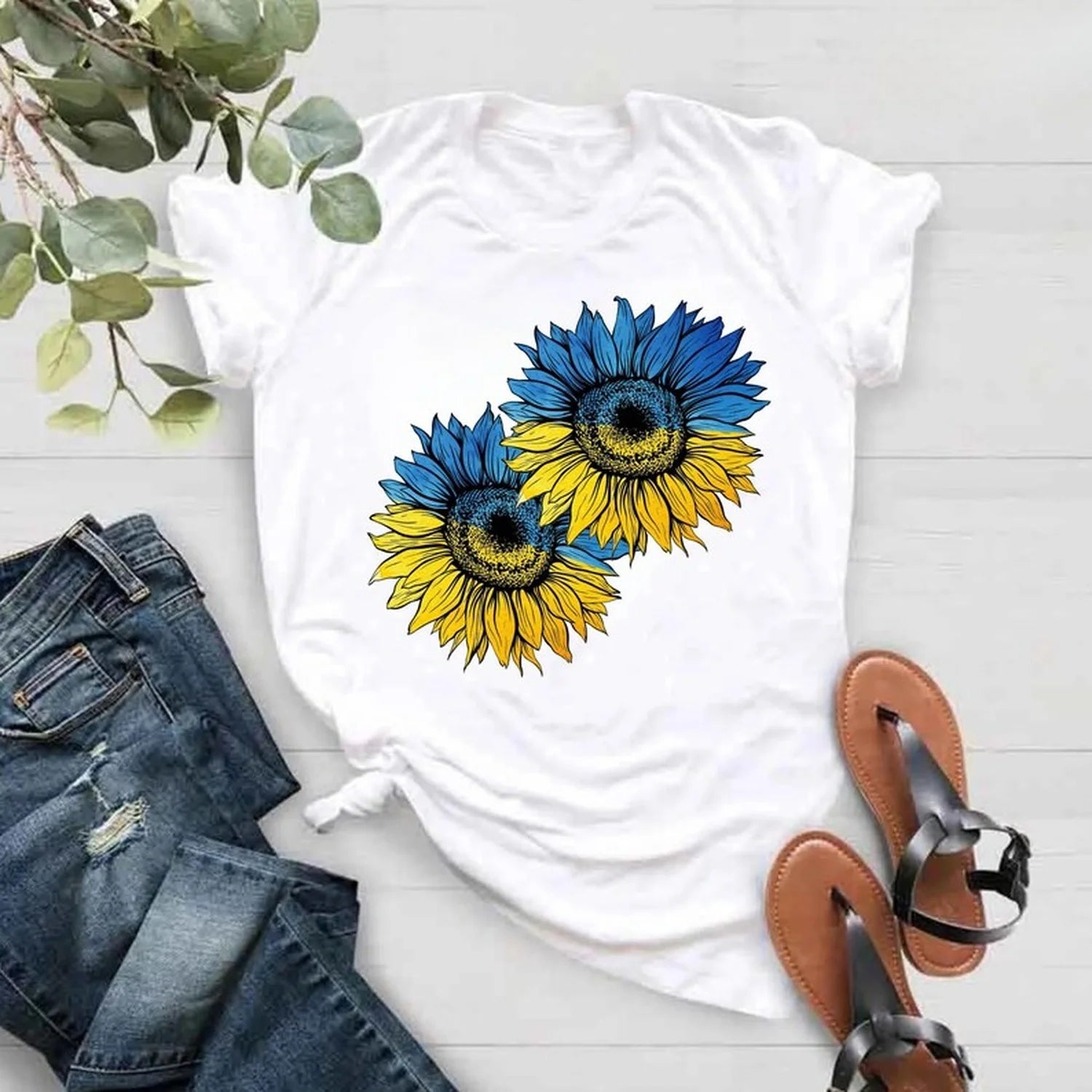 Broken Sunflower Ukraine T Shirt