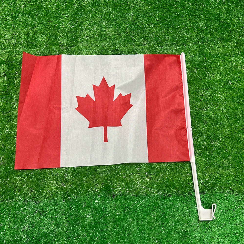 SKY FLAG Canada car flag 30*45cm Canada car waving Flag National Flag standard-bearer waving flag with plastic flagpole