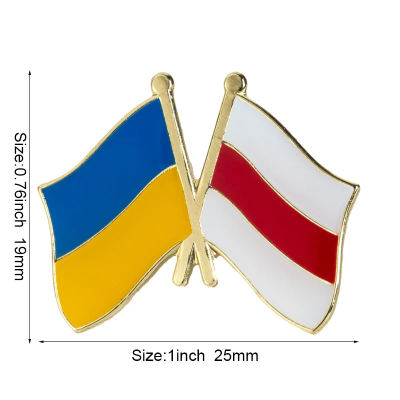 Ukraine Flag Badge with Other Countries