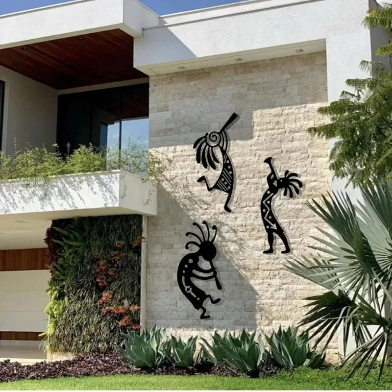 Metal Wall Art Native American Flute Player Southwest Decor