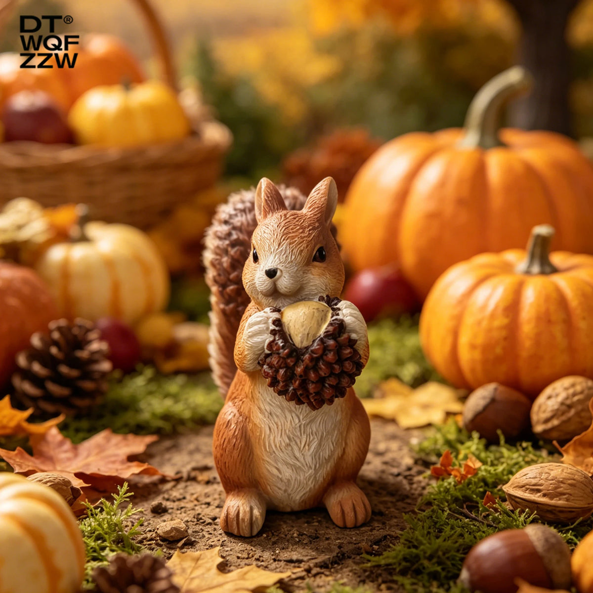 1 Pc Holding a Pine Cone Resin Squirrel Figurine