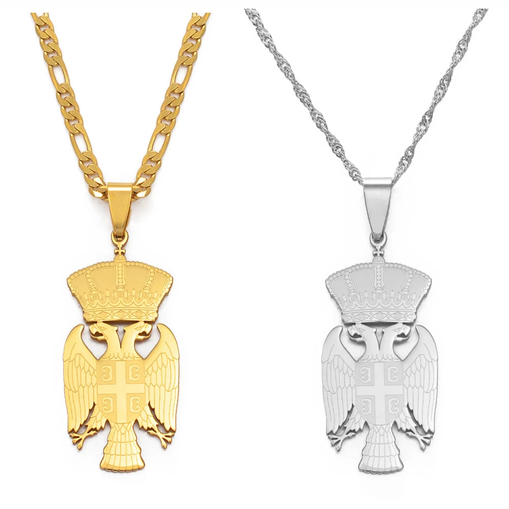 Republic of Serbia Eagle Pendant Necklaces