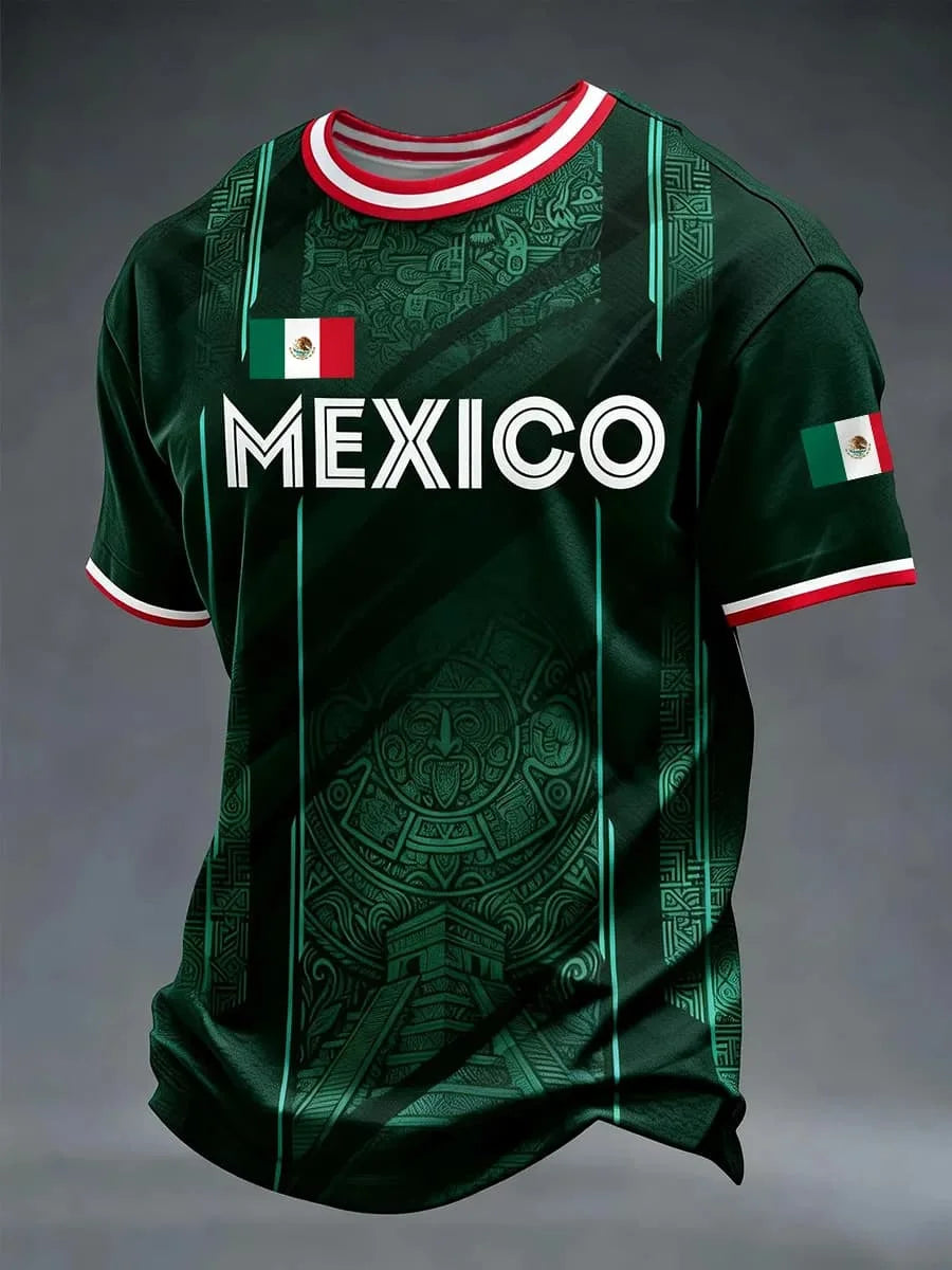 Men Mexico 3D  Print Soccer Jersey T Shirt