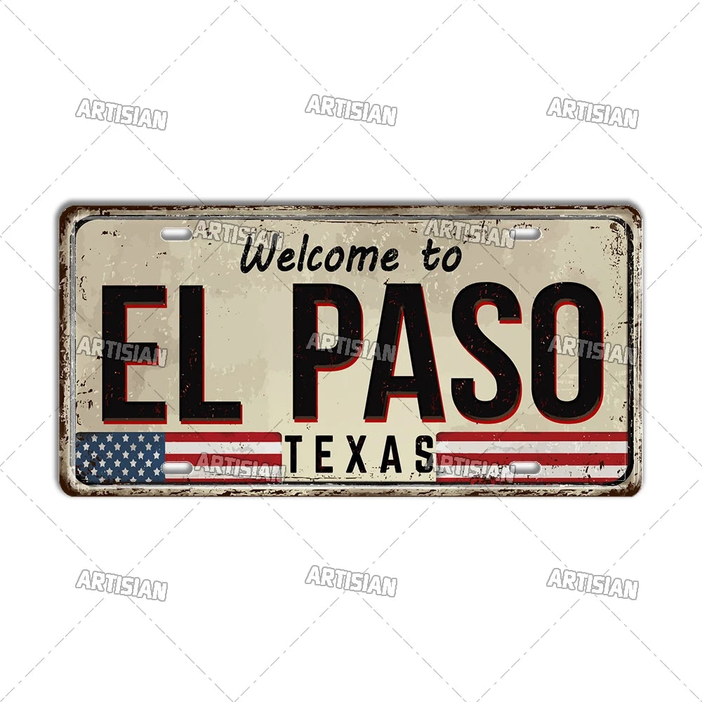 Welcome To USA City Car Plate