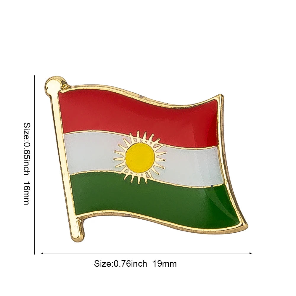 KURDISTAN Flag Badge Brooch National Lapel Pins