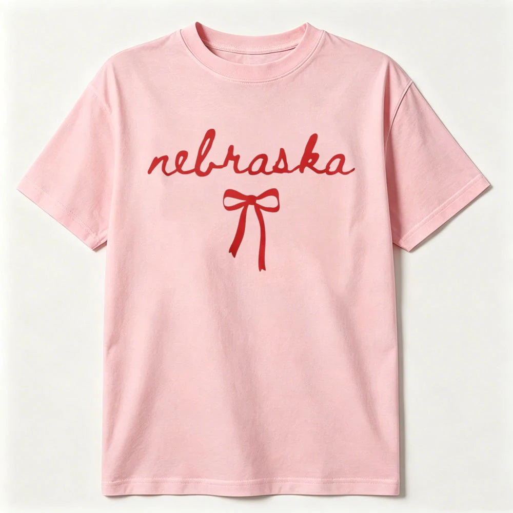 Nebraska Bow  T Shirt