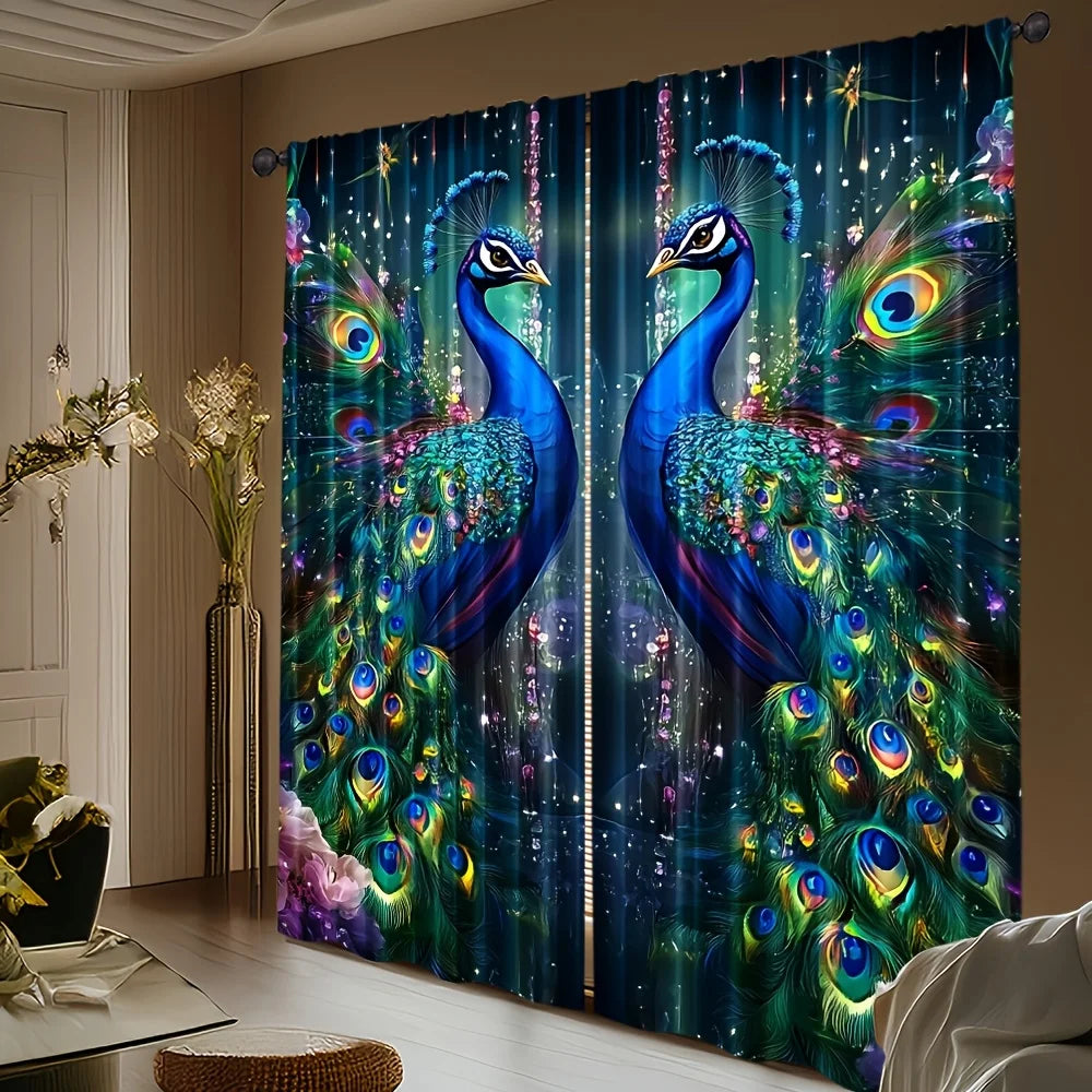 Vibrant Peacock Curtains