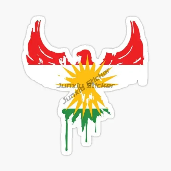 ملصقات شعار خريطة علم كردستان للسيارات والشاحنات والدراجات الهوائية والنارية والخوذات للطرق الوعرة وملحقات الملصقات الجدارية مقاسات قابلة للتخصيص