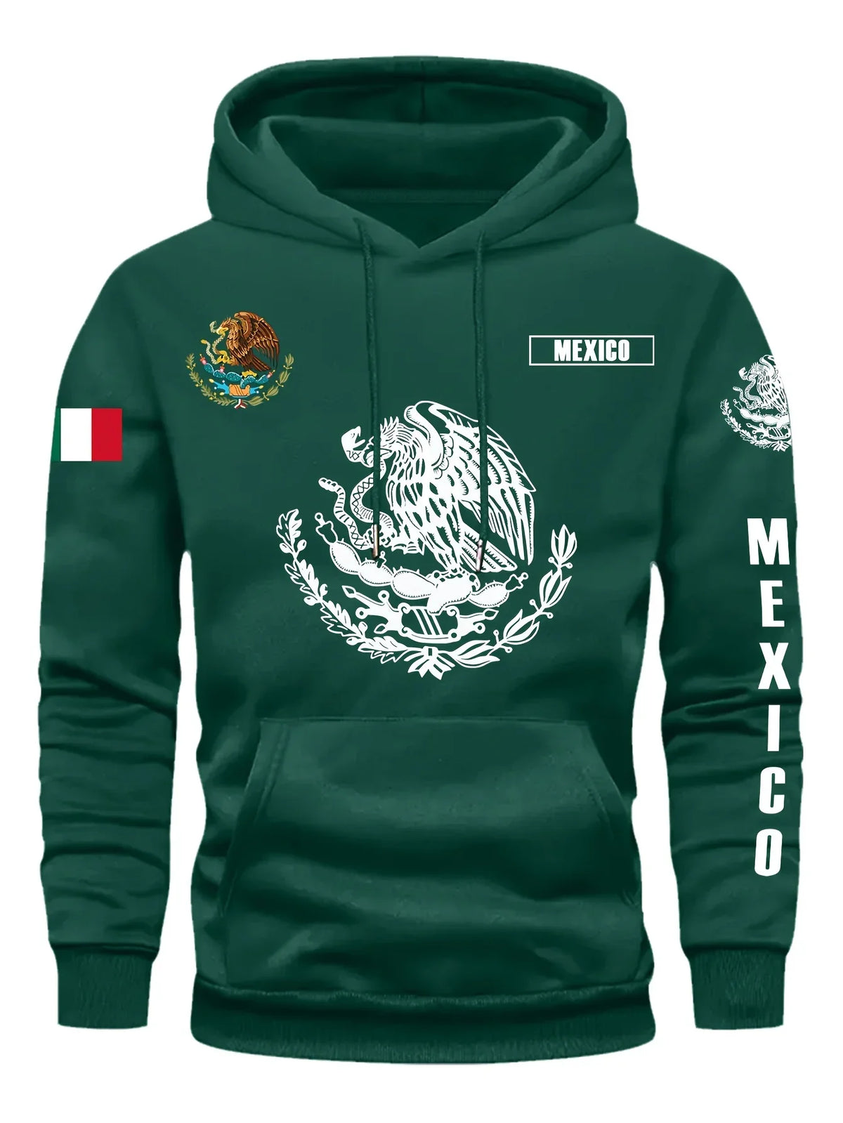 Hoodie Sweatshirt Mexican Flag Eagle – Warm Casual Top